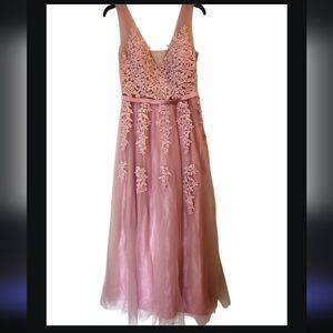 Babyonline Floral Lace Mesh Maxi Dress